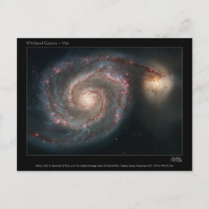 Carte Postale Galaxies du tourbillon M51 et du compagnon
