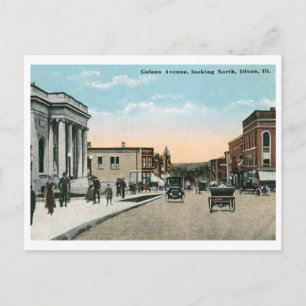 Carte Postale Galena Ave., Dixon, IL Vintage