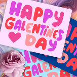 Carte Postale Galentines Jour Bulles Lettres rose Curvy Retro<br><div class="desc">Découvrez cet art sucré et coloré,  fait à la main par moi pour vous ! N'hésitez pas à ajouter votre propre texte ou à modifier les couleurs. Visitez mon magasin pour plus de détails !</div>
