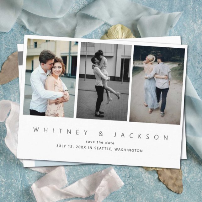 Carte Postale Galerie Multiphoto Enregistrer la date (Créateur téléchargé)