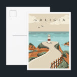 Carte Postale Galicia Espagne Illustration Vintage voyage<br><div class="desc">Galice Espagne Art Vintage lieu de voyage illustration</div>
