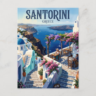 Carte Postale Galini Café, Oia Grèce