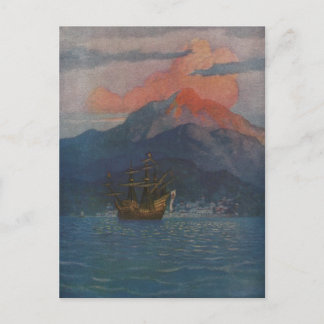 Carte Postale Galleon sur le Main Espagnol