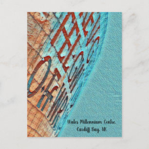 Carte Postale Galles Millennium Centre Cardiff Celtic Text Art