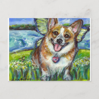 Carte Postale Gallois Corgi Fairy Chien