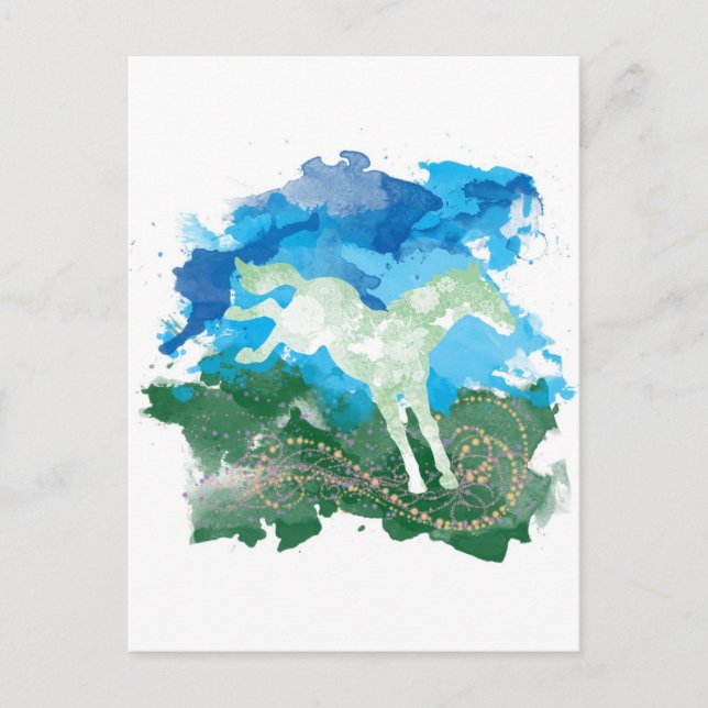 Carte Postale Galloping conception de cheval (Devant)