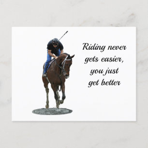 Carte Postale Galloping Thoroughbred Horse Et Ride