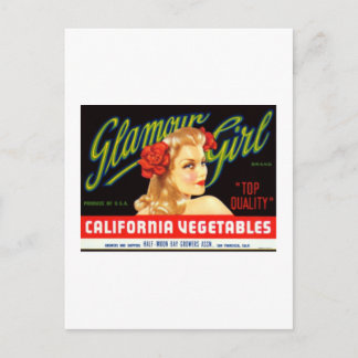 Carte Postale Galmour Girl California Légumes