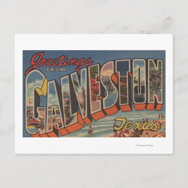 Carte Postale Galveston, Texas - Grandes scènes de lettres (Devant)