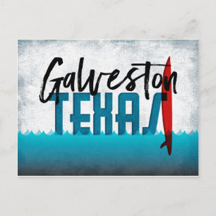 Carte postale Galveston Texas Surboard