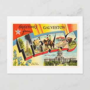 Carte Postale Galveston Texas TX Vieux souvenir Vintage voyage