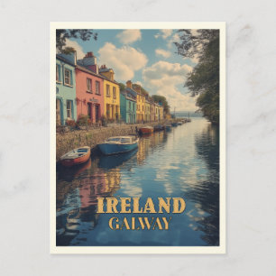 Carte Postale Galway Ireland Retro Irish Landmark