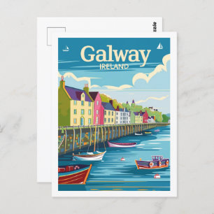 Carte Postale Galway Irlande Vintage célèbre Travel Place