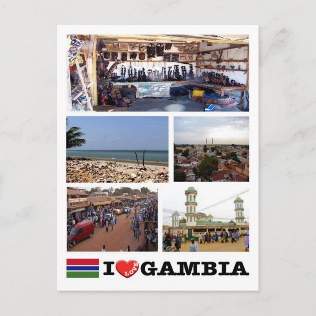 Carte Postale Gambie - I Love - (Devant)