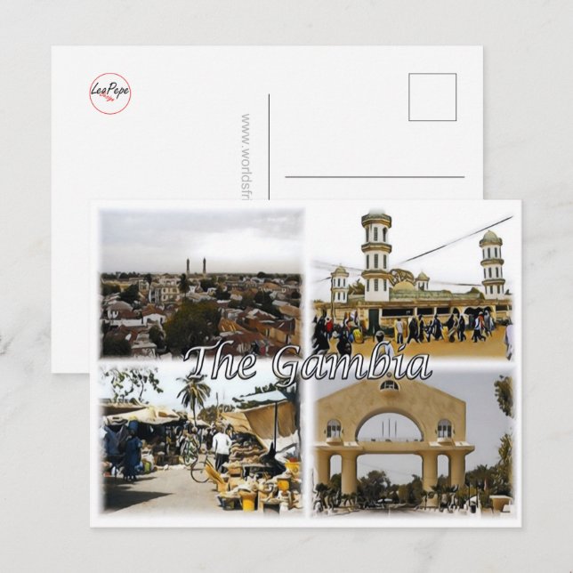 Carte Postale Gambie - Mosaïque - (Devant / Derrière)