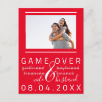 Game Over Funny Enregistrer la date Photo rouge Bl