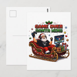 Carte Postale Game Over Santa Gagne Noël Gamer