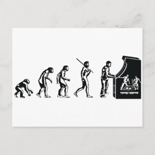 Carte Postale Gamer Evolution - Jeux vidéo Geek Arcade