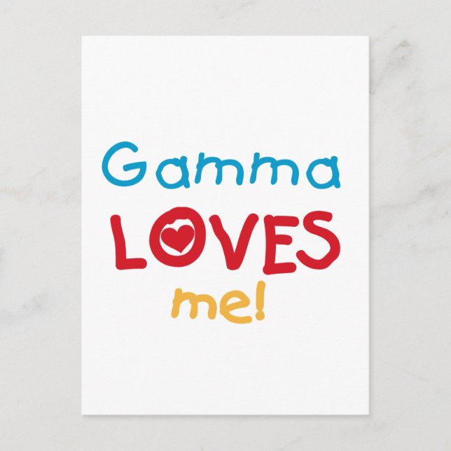 Carte Postale Gamma aime mes t-shirts et cadeaux (Devant)