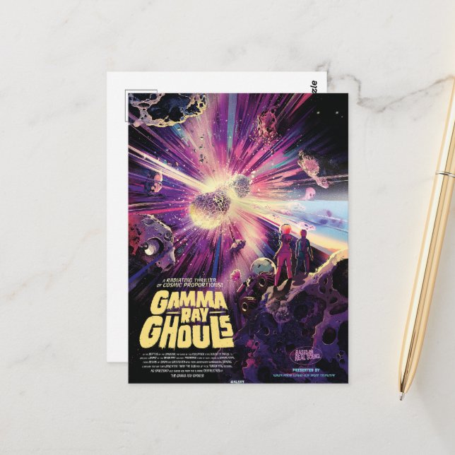 Carte Postale Gamma Ray Burst Pulsars Kilonova Collision cosmiqu (Devant/Arrière en situation)