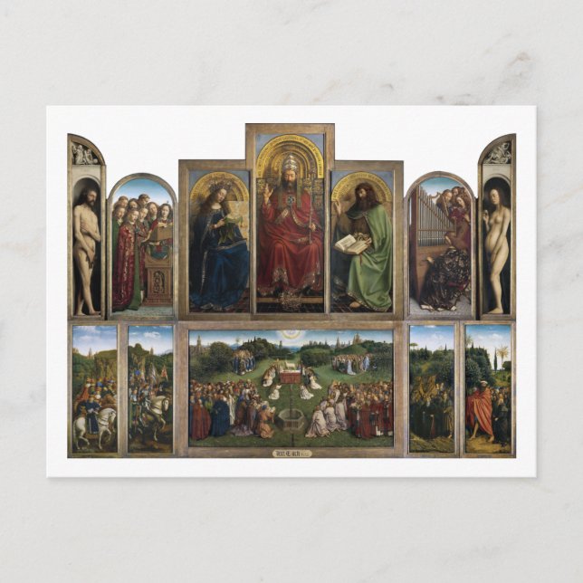 Carte Postale Gand Altarpiece, Van Eyck Brothers, 1425-1432 (Devant)