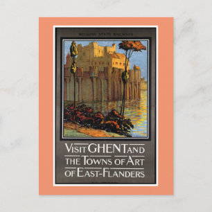Carte Postale Gand, Belgique, Poster Vintage voyage