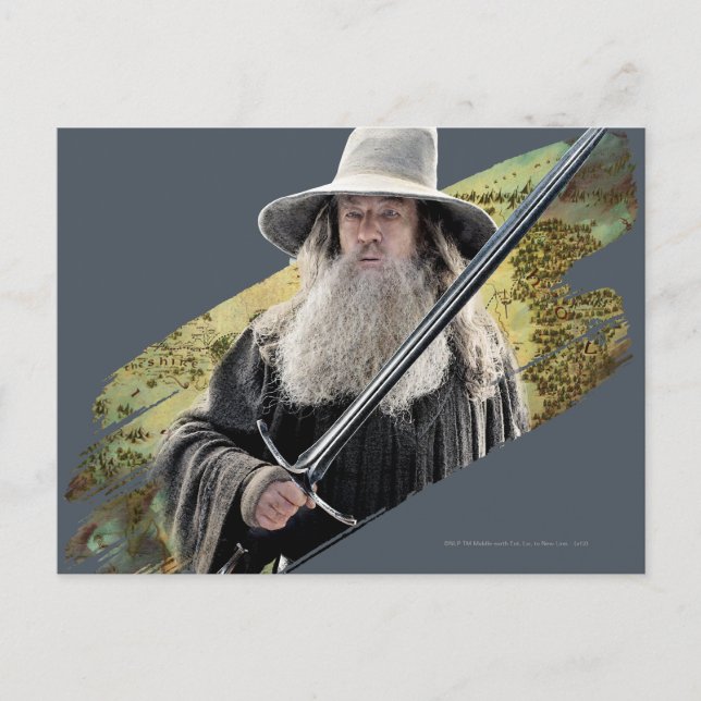 Carte Postale Gandalf With Sword Green (Devant)