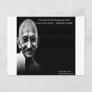 Carte Postale Gandhi Be the Change Wisdom Citation