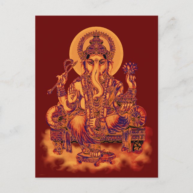 Carte Postale Ganesh - Remover des obstacles (Devant)