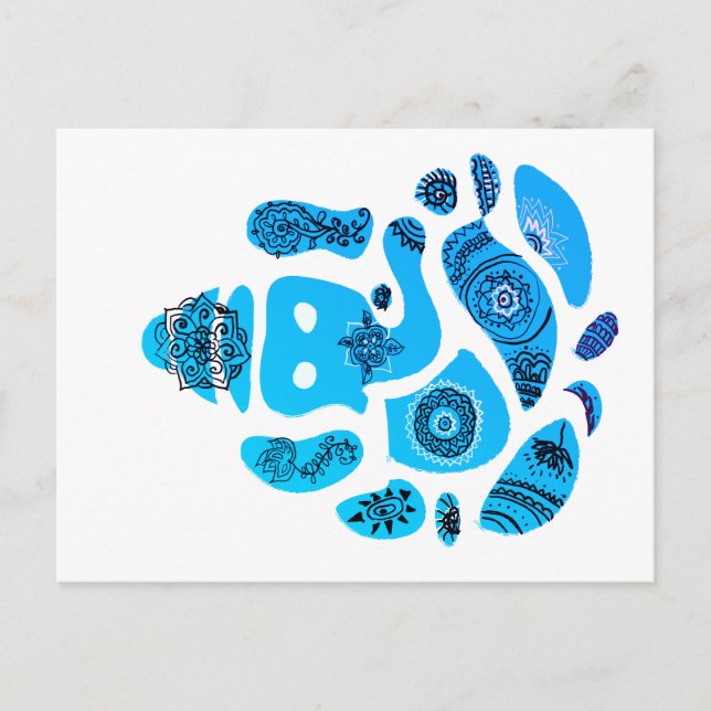 Carte Postale Ganesha Elepnat God Mandala Postcard (Devant)