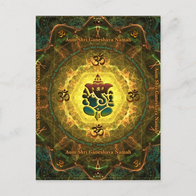 Carte Postale Ganesha - Success, Victory, Prosperity, Knowledge (Devant)