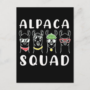 Carte Postale Gang de l'alpaga Gangster Drôle Amis de l'alpaca