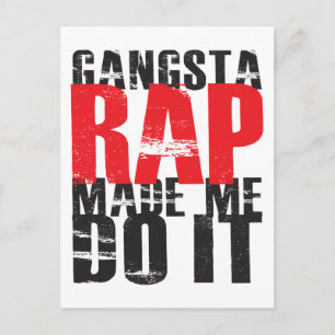 Carte Postale Gangsta Rap M'A Fait Le Faire - noir