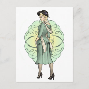 Carte Postale Gangster à la mode - Pinup des années 1920