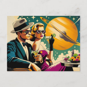 Carte Postale Gangster Party Martini Las Vegas d'ère spatiale
