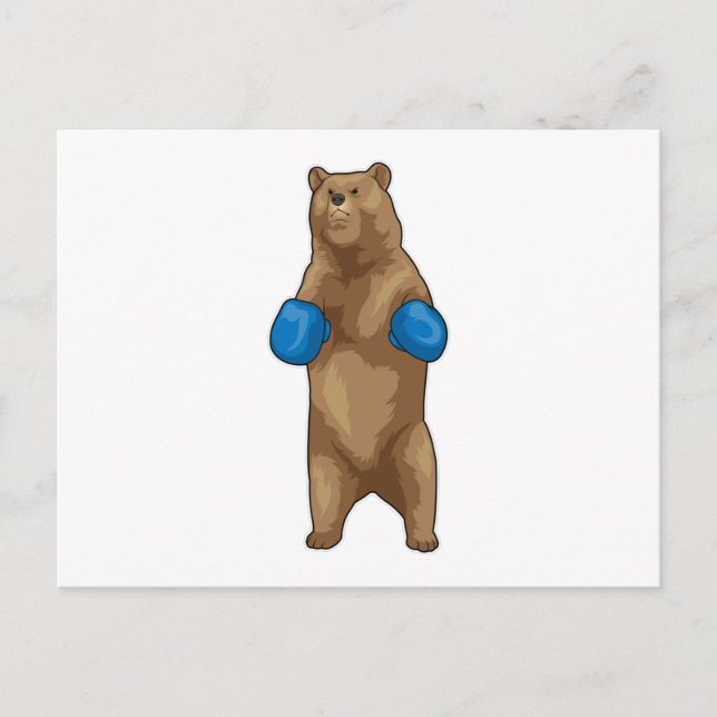 Carte Postale Gants de boxe Bear Boxer (Devant)