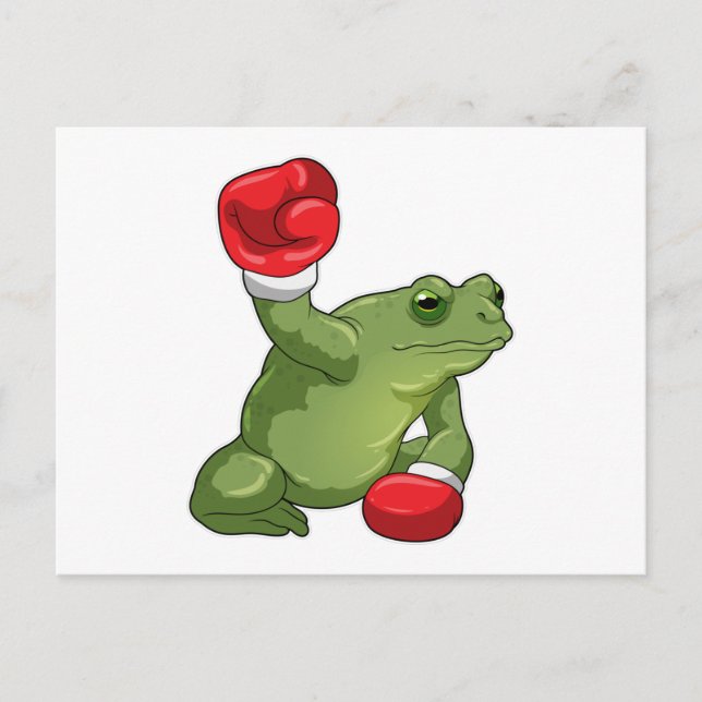 Carte Postale Gants de boxe Boxeur grenouille (Devant)