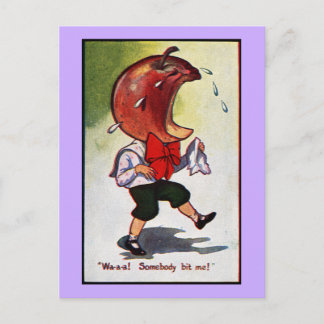 Carte Postale Garçon à tête pomme Bitten