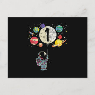Carte Postale Garçon astronaute de 1 an, premier anniversaire