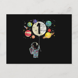 Carte Postale Garçon astronaute de 1 an, premier anniversaire