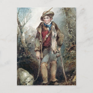 Carte Postale Garçon avec lapins
