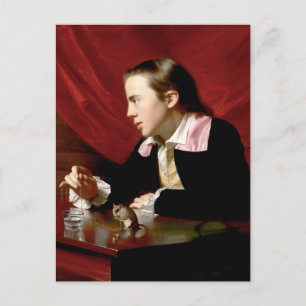 Carte Postale Garçon avec un écureuil