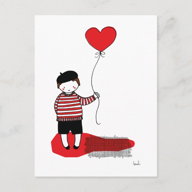 Carte Postale Garçon ballon (Devant)