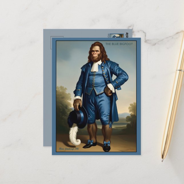 Carte Postale Garçon Bleu Drôle Parodie (Devant/Arrière en situation)