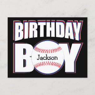 Carte Postale Garçon d'anniversaire Nom de joueur de baseball pe
