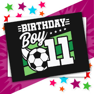 Carte Postale Garçon de 11 ans Football Enfants Anniversaire 11e