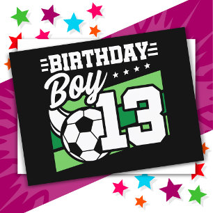 Carte Postale Garçon de 13 ans Football Enfants Anniversaire 13è