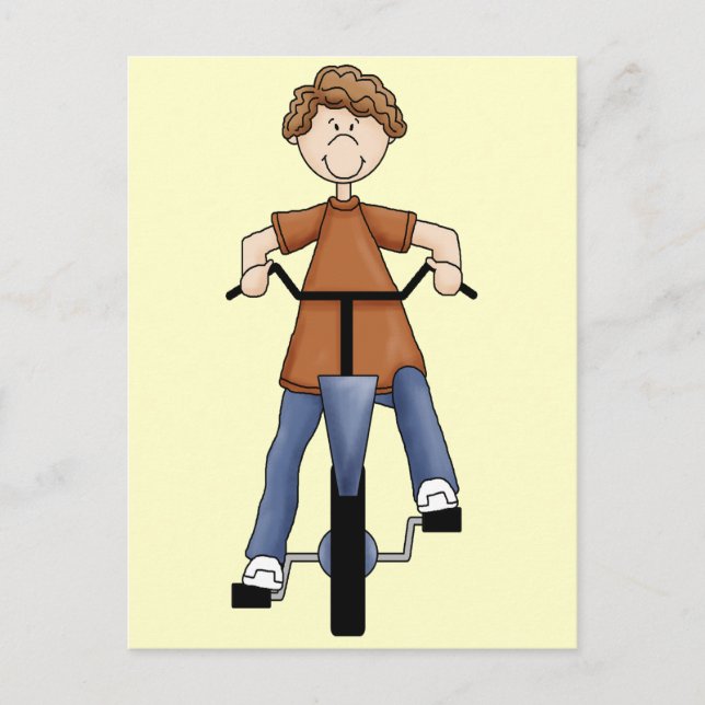 Carte Postale Garçon En Vélo (Devant)