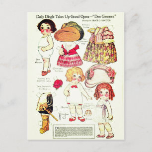 Carte Postale Garçon et filles d'opéra de Dolly Dingle en papier