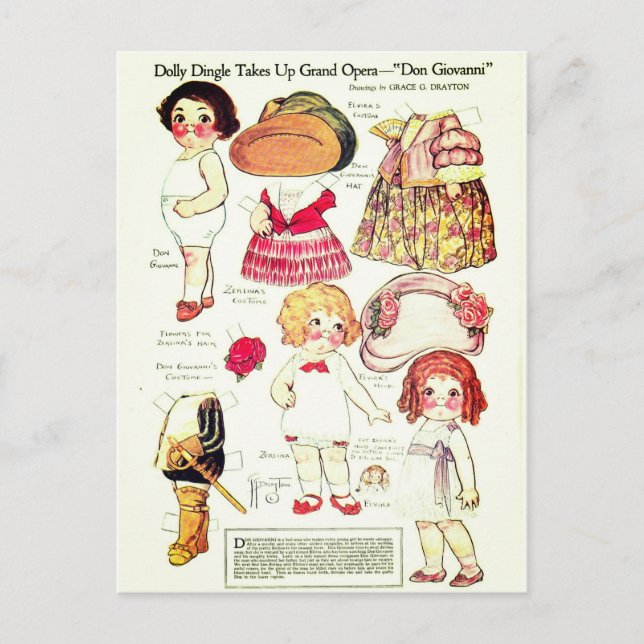 Carte Postale Garçon et filles d'opéra de Dolly Dingle en papier (Devant)